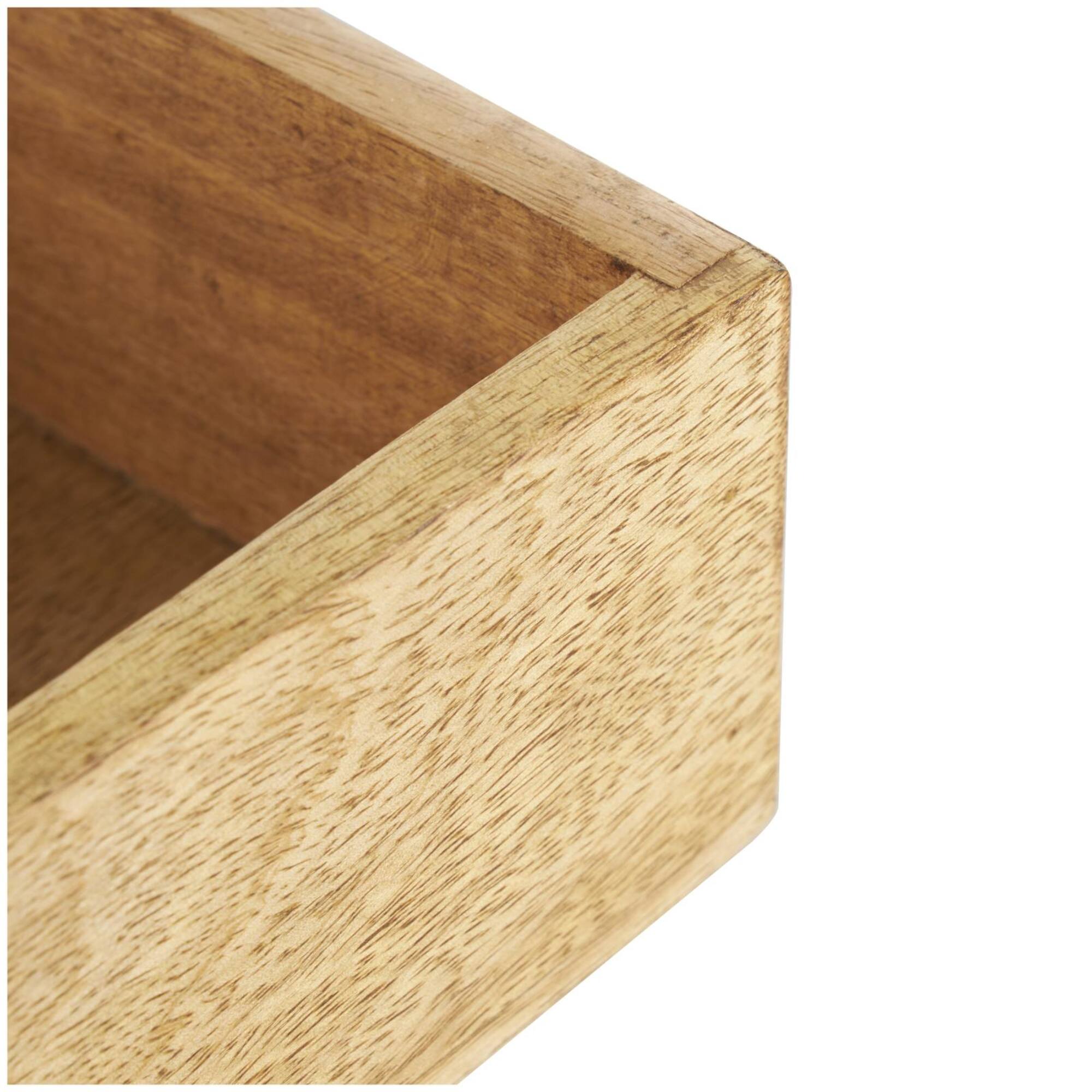 Brown Mango Wood Scroll Handmade Storage Box with Vine Carvings & Gold Accents, 3ct.